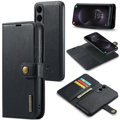 For Samsung Galaxy S25 Edge 5G DG.MING Crazy Horse Texture Detachable Magnetic Leather Case(Black) - Galaxy S25 Edge 5G Cases by DG.MING | Online Shopping UK | buy2fix