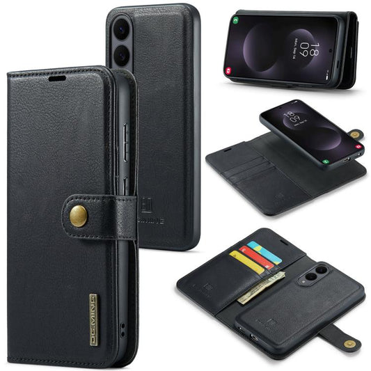 For Samsung Galaxy S25 Edge 5G DG.MING Crazy Horse Texture Detachable Magnetic Leather Case(Black) - Galaxy S25 Edge 5G Cases by DG.MING | Online Shopping UK | buy2fix