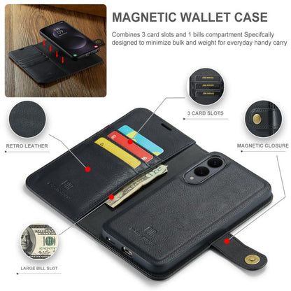 For Samsung Galaxy S25 Edge 5G DG.MING Crazy Horse Texture Detachable Magnetic Leather Case(Black) - Galaxy S25 Edge 5G Cases by DG.MING | Online Shopping UK | buy2fix