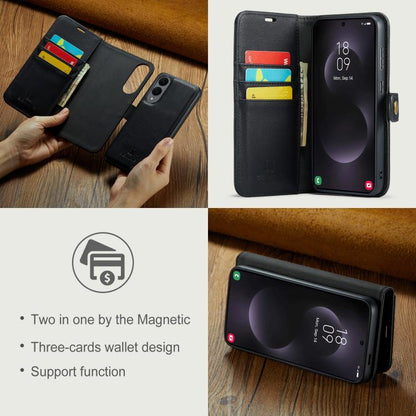For Samsung Galaxy S25 Edge 5G DG.MING Crazy Horse Texture Detachable Magnetic Leather Case(Black) - Galaxy S25 Edge 5G Cases by DG.MING | Online Shopping UK | buy2fix
