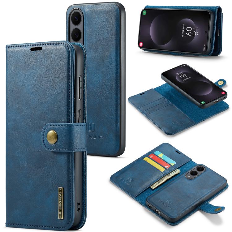For Samsung Galaxy S25 Edge 5G DG.MING Crazy Horse Texture Detachable Magnetic Leather Case(Blue) - Galaxy S25 Edge 5G Cases by DG.MING | Online Shopping UK | buy2fix