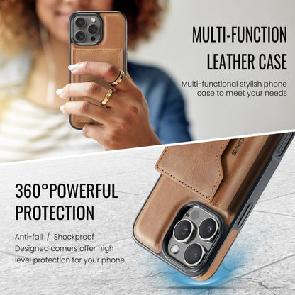 For iPhone 16 Pro Max DG.MING MAGKING-K2 Series MagSafe RFID Card Bag Detachable Phone Case(Brown) - iPhone 16 Pro Max Cases by DG.MING | Online Shopping UK | buy2fix