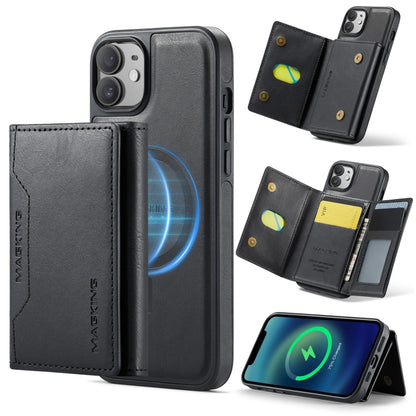 For iPhone 12 / 12 Pro MAGKING K2 Series MagSafe RFID Card Bag Detachable Phone Case(Black) by MAGKING