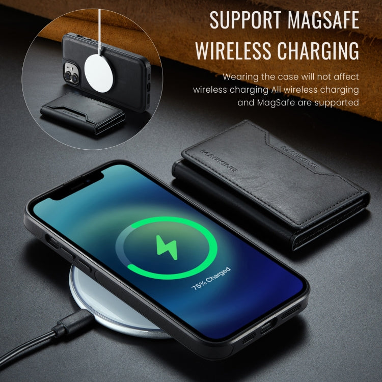 For iPhone 12 / 12 Pro MAGKING K2 Series MagSafe RFID Card Bag Detachable Phone Case(Black) by MAGKING