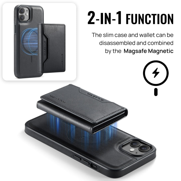 For iPhone 12 / 12 Pro MAGKING K2 Series MagSafe RFID Card Bag Detachable Phone Case(Black) by MAGKING
