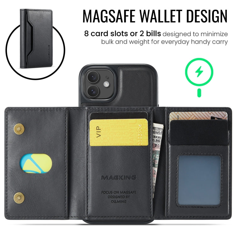 For iPhone 12 / 12 Pro MAGKING K2 Series MagSafe RFID Card Bag Detachable Phone Case(Black) by MAGKING