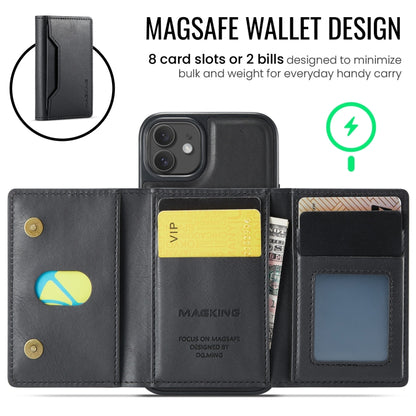 For iPhone 12 / 12 Pro MAGKING K2 Series MagSafe RFID Card Bag Detachable Phone Case(Black) by MAGKING