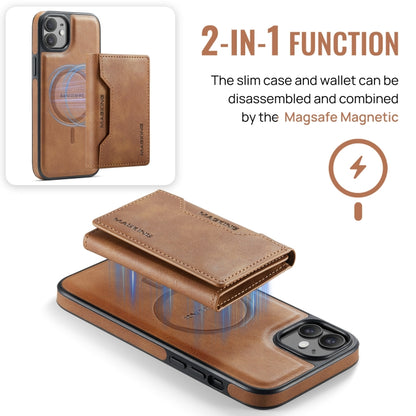 For iPhone 12 / 12 Pro MAGKING K2 Series MagSafe RFID Card Bag Detachable Phone Case(Brown) by MAGKING