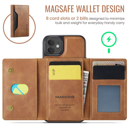 For iPhone 12 / 12 Pro MAGKING K2 Series MagSafe RFID Card Bag Detachable Phone Case(Brown) by MAGKING
