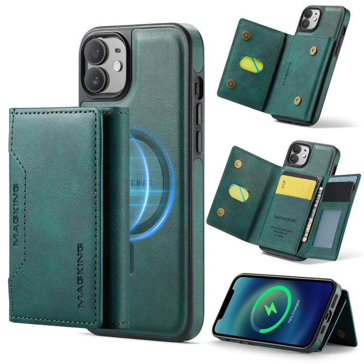For iPhone 12 / 12 Pro MAGKING K2 Series MagSafe RFID Card Bag Detachable Phone Case(Green) by MAGKING