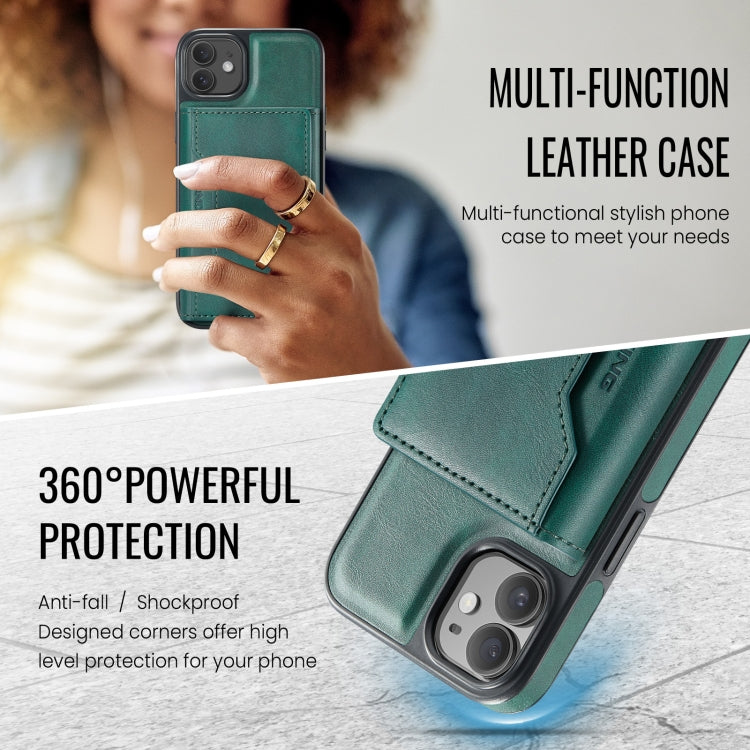 For iPhone 12 / 12 Pro MAGKING K2 Series MagSafe RFID Card Bag Detachable Phone Case(Green) by MAGKING