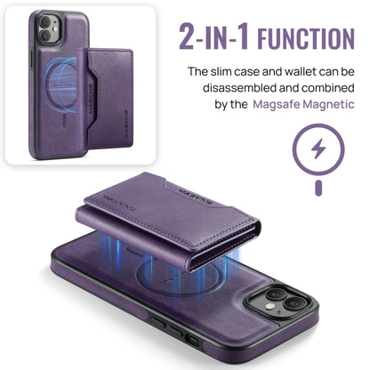 For iPhone 12 / 12 Pro MAGKING K2 Series MagSafe RFID Card Bag Detachable Phone Case(Purple) by MAGKING