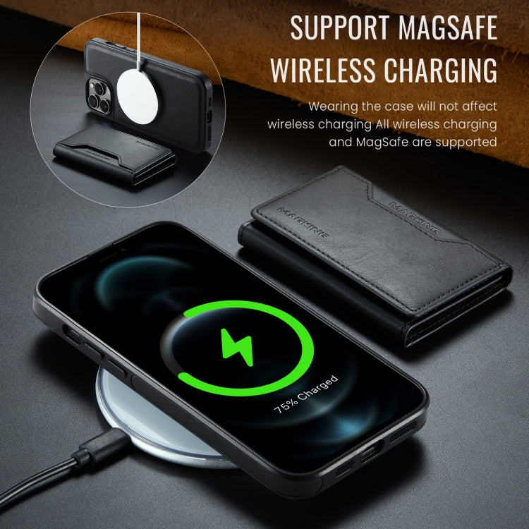 For iPhone 12 Pro Max MAGKING K2 Series MagSafe RFID Card Bag Detachable Phone Case(Black) by MAGKING