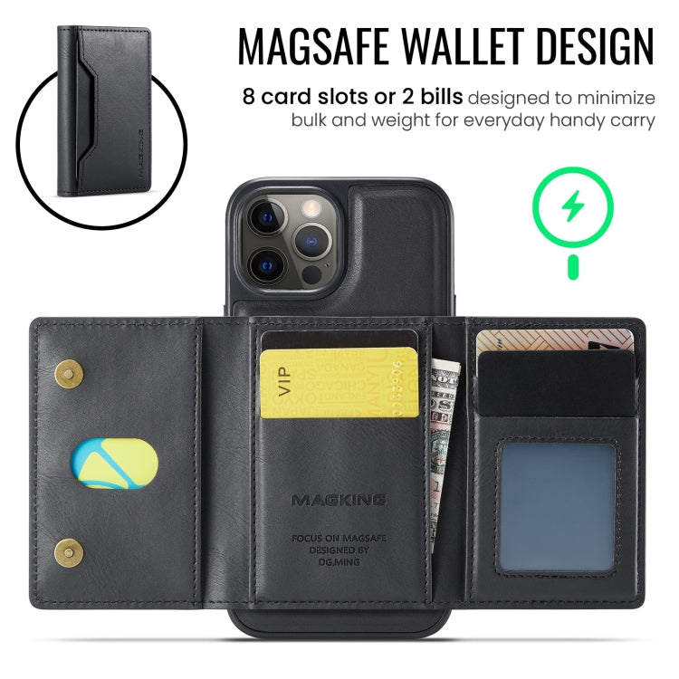 For iPhone 12 Pro Max MAGKING K2 Series MagSafe RFID Card Bag Detachable Phone Case(Black) by MAGKING