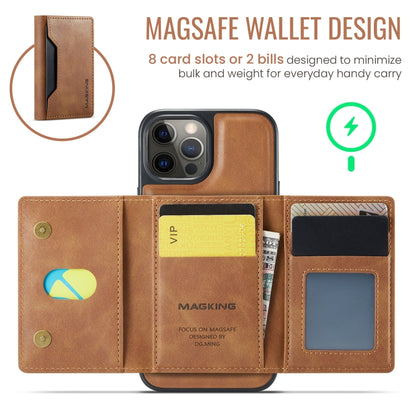 For iPhone 12 Pro Max MAGKING K2 Series MagSafe RFID Card Bag Detachable Phone Case(Brown) by MAGKING