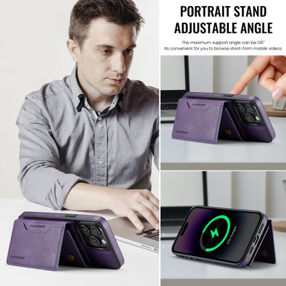 For iPhone 14 Pro MAGKING K2 Series MagSafe RFID Card Bag Detachable Phone Case(Purple) by MAGKING