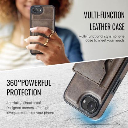 For iPhone 16e MAGKING K2 Series MagSafe RFID Card Bag Detachable Phone Case(Coffee) - iPhone 16e Cases by MAGKING | Online Shopping UK | buy2fix