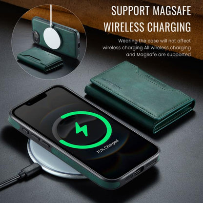 For iPhone 16e MAGKING K2 Series MagSafe RFID Card Bag Detachable Phone Case(Green) - iPhone 16e Cases by MAGKING | Online Shopping UK | buy2fix