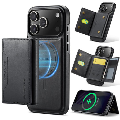 For iPhone 17 Pro Max MAGKING K2 Series MagSafe RFID Card Bag Detachable Phone Case(Black) - iPhone 17 Pro Max Cases by MAGKING | Online Shopping UK | buy2fix
