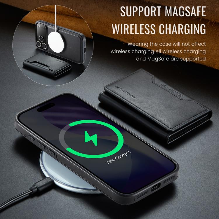 For iPhone 17 Pro Max MAGKING K2 Series MagSafe RFID Card Bag Detachable Phone Case(Black) - iPhone 17 Pro Max Cases by MAGKING | Online Shopping UK | buy2fix