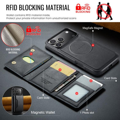 For iPhone 17 Pro Max MAGKING K2 Series MagSafe RFID Card Bag Detachable Phone Case(Black) - iPhone 17 Pro Max Cases by MAGKING | Online Shopping UK | buy2fix