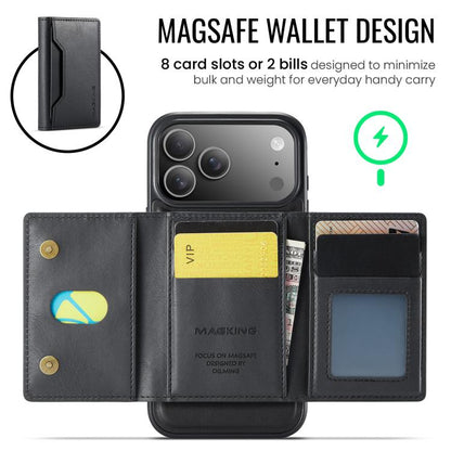 For iPhone 17 Pro Max MAGKING K2 Series MagSafe RFID Card Bag Detachable Phone Case(Black) - iPhone 17 Pro Max Cases by MAGKING | Online Shopping UK | buy2fix
