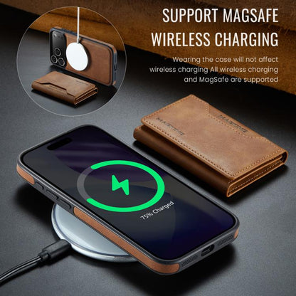 For iPhone 17 Pro Max MAGKING K2 Series MagSafe RFID Card Bag Detachable Phone Case(Brown) - iPhone 17 Pro Max Cases by MAGKING | Online Shopping UK | buy2fix