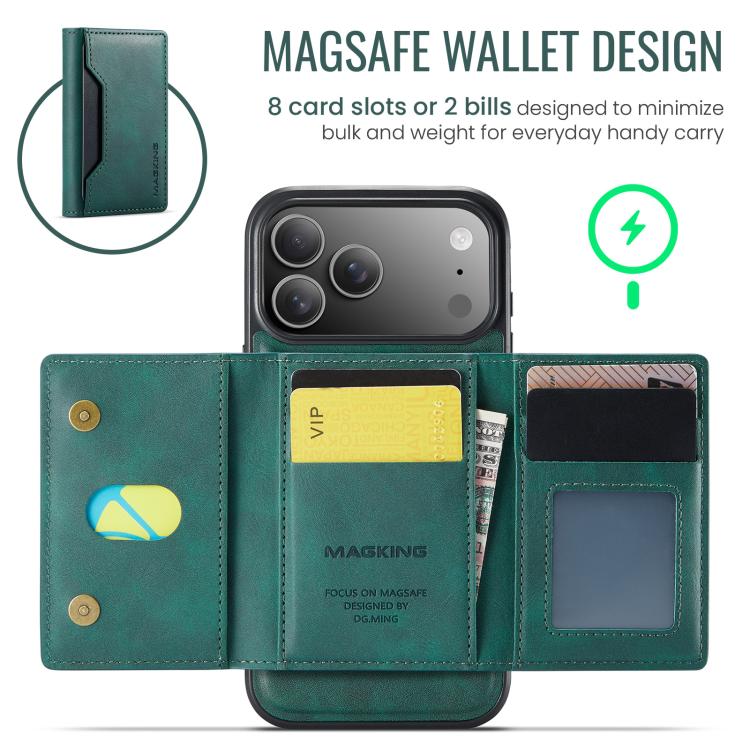 For iPhone 17 Pro Max MAGKING K2 Series MagSafe RFID Card Bag Detachable Phone Case(Green) - iPhone 17 Pro Max Cases by MAGKING | Online Shopping UK | buy2fix