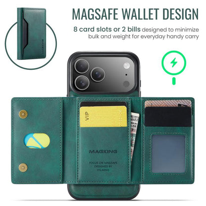 For iPhone 17 Pro Max MAGKING K2 Series MagSafe RFID Card Bag Detachable Phone Case(Green) - iPhone 17 Pro Max Cases by MAGKING | Online Shopping UK | buy2fix