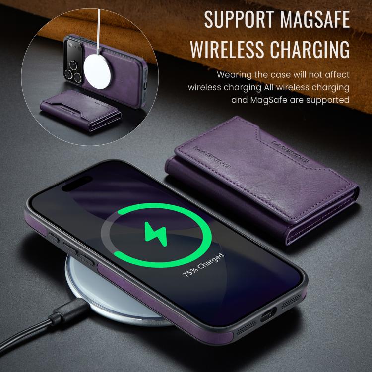 For iPhone 17 Pro Max MAGKING K2 Series MagSafe RFID Card Bag Detachable Phone Case(Purple) - iPhone 17 Pro Max Cases by MAGKING | Online Shopping UK | buy2fix