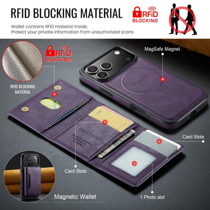 For iPhone 17 Pro Max MAGKING K2 Series MagSafe RFID Card Bag Detachable Phone Case(Purple) - iPhone 17 Pro Max Cases by MAGKING | Online Shopping UK | buy2fix