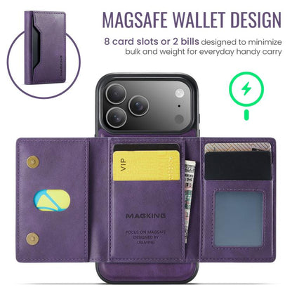 For iPhone 17 Pro Max MAGKING K2 Series MagSafe RFID Card Bag Detachable Phone Case(Purple) - iPhone 17 Pro Max Cases by MAGKING | Online Shopping UK | buy2fix