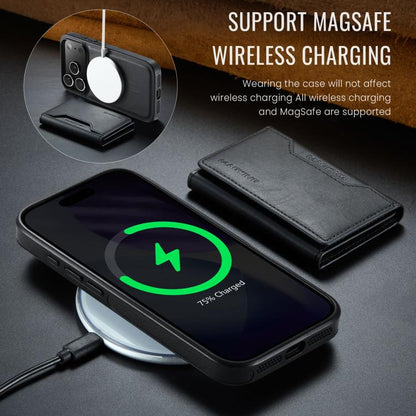 For iPhone 17 Pro MAGKING K2 Series MagSafe RFID Card Bag Detachable Phone Case(Black) - iPhone 17 Pro Cases by MAGKING | Online Shopping UK | buy2fix