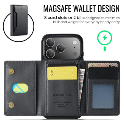 For iPhone 17 Pro MAGKING K2 Series MagSafe RFID Card Bag Detachable Phone Case(Black) - iPhone 17 Pro Cases by MAGKING | Online Shopping UK | buy2fix
