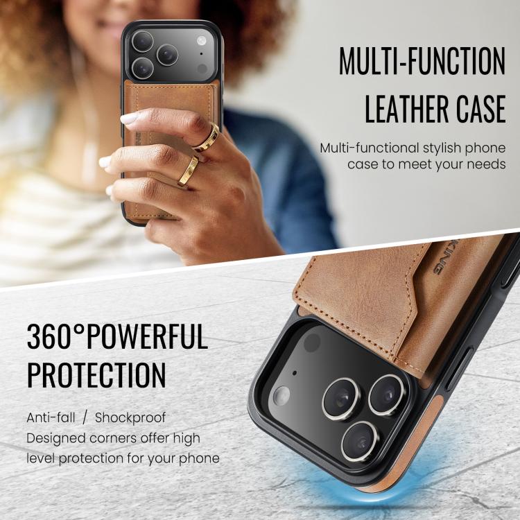 For iPhone 17 Pro MAGKING K2 Series MagSafe RFID Card Bag Detachable Phone Case(Brown) - iPhone 17 Pro Cases by MAGKING | Online Shopping UK | buy2fix
