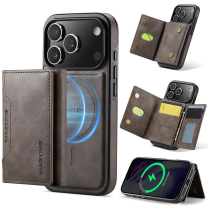 For iPhone 17 Pro MAGKING K2 Series MagSafe RFID Card Bag Detachable Phone Case(Coffee) - iPhone 17 Pro Cases by MAGKING | Online Shopping UK | buy2fix