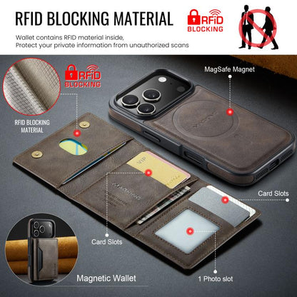 For iPhone 17 Pro MAGKING K2 Series MagSafe RFID Card Bag Detachable Phone Case(Coffee) - iPhone 17 Pro Cases by MAGKING | Online Shopping UK | buy2fix