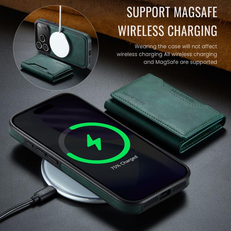 For iPhone 17 Pro MAGKING K2 Series MagSafe RFID Card Bag Detachable Phone Case(Green) - iPhone 17 Pro Cases by MAGKING | Online Shopping UK | buy2fix