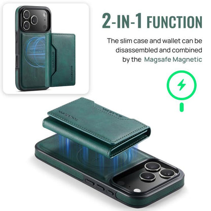 For iPhone 17 Pro MAGKING K2 Series MagSafe RFID Card Bag Detachable Phone Case(Green) - iPhone 17 Pro Cases by MAGKING | Online Shopping UK | buy2fix
