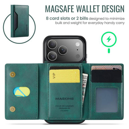 For iPhone 17 Pro MAGKING K2 Series MagSafe RFID Card Bag Detachable Phone Case(Green) - iPhone 17 Pro Cases by MAGKING | Online Shopping UK | buy2fix
