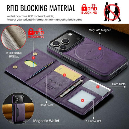For iPhone 17 Pro MAGKING K2 Series MagSafe RFID Card Bag Detachable Phone Case(Purple) - iPhone 17 Pro Cases by MAGKING | Online Shopping UK | buy2fix