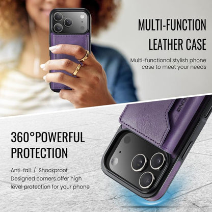For iPhone 17 Pro MAGKING K2 Series MagSafe RFID Card Bag Detachable Phone Case(Purple) - iPhone 17 Pro Cases by MAGKING | Online Shopping UK | buy2fix