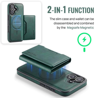 For iPhone 17 MAGKING K2 Series MagSafe RFID Card Bag Detachable Phone Case(Green) - iPhone 17 Cases by MAGKING | Online Shopping UK | buy2fix