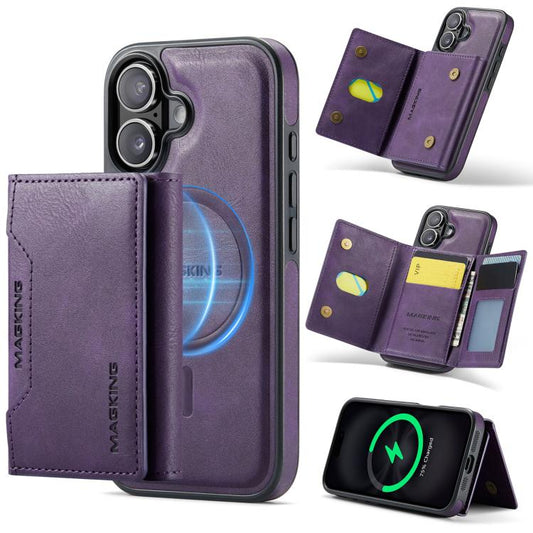 For iPhone 17 MAGKING K2 Series MagSafe RFID Card Bag Detachable Phone Case(Purple) - iPhone 17 Cases by MAGKING | Online Shopping UK | buy2fix