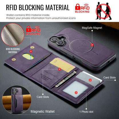 For iPhone 17 MAGKING K2 Series MagSafe RFID Card Bag Detachable Phone Case(Purple) - iPhone 17 Cases by MAGKING | Online Shopping UK | buy2fix