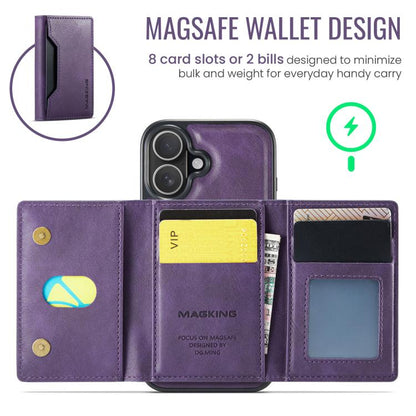 For iPhone 17 MAGKING K2 Series MagSafe RFID Card Bag Detachable Phone Case(Purple) - iPhone 17 Cases by MAGKING | Online Shopping UK | buy2fix
