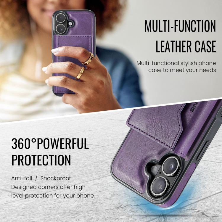 For iPhone 17 MAGKING K2 Series MagSafe RFID Card Bag Detachable Phone Case(Purple) - iPhone 17 Cases by MAGKING | Online Shopping UK | buy2fix
