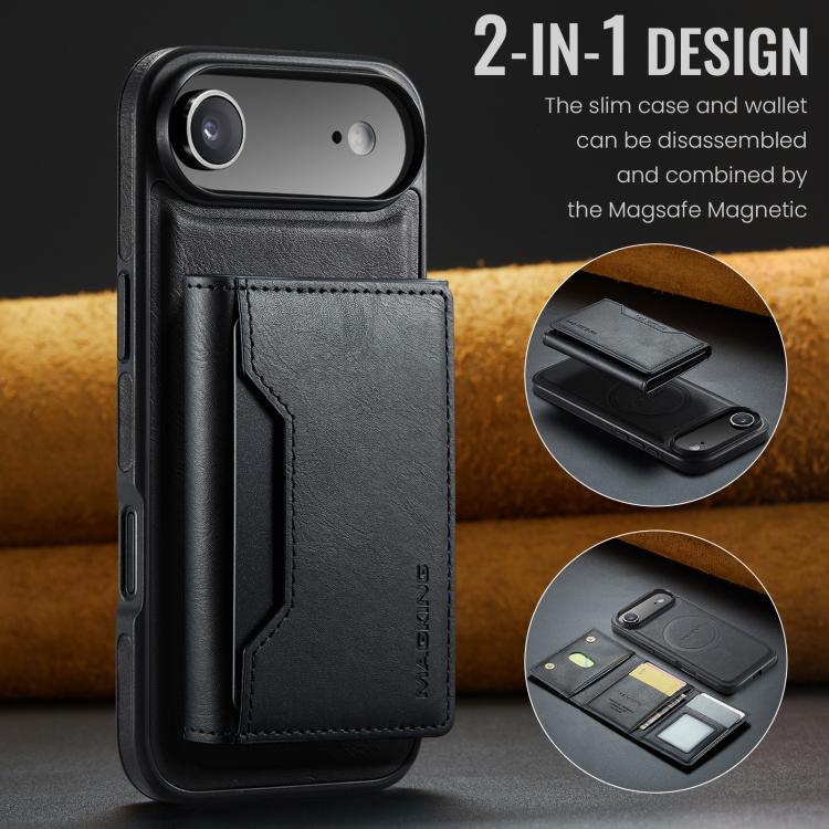 For iPhone Air MAGKING K2 Series MagSafe RFID Card Bag Detachable Phone Case(Black) - iPhone Air Cases by MAGKING | Online Shopping UK | buy2fix