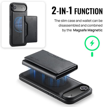 For iPhone Air MAGKING K2 Series MagSafe RFID Card Bag Detachable Phone Case(Black) - iPhone Air Cases by MAGKING | Online Shopping UK | buy2fix