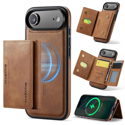 For iPhone Air MAGKING K2 Series MagSafe RFID Card Bag Detachable Phone Case(Brown) - iPhone Air Cases by MAGKING | Online Shopping UK | buy2fix